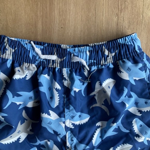 NWT Swim shorts Trunks little boys sz 6 blue shark drawstring flaphappy swimsuit - Picture 9 of 10